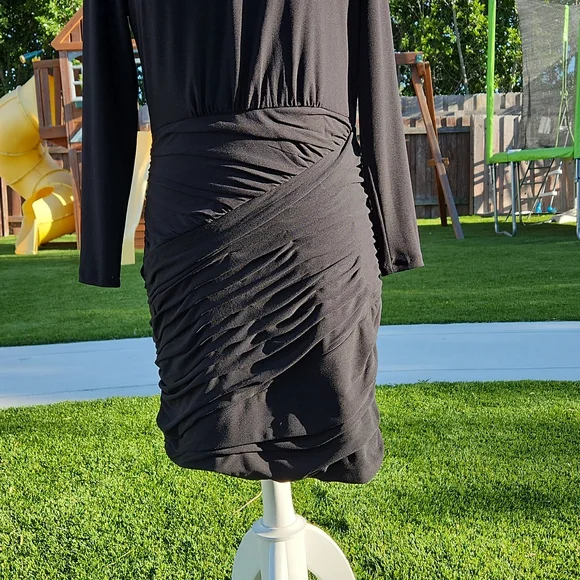 Zara Basic Black Long Sleeve Dress - Size Large - Picture 3 of 9